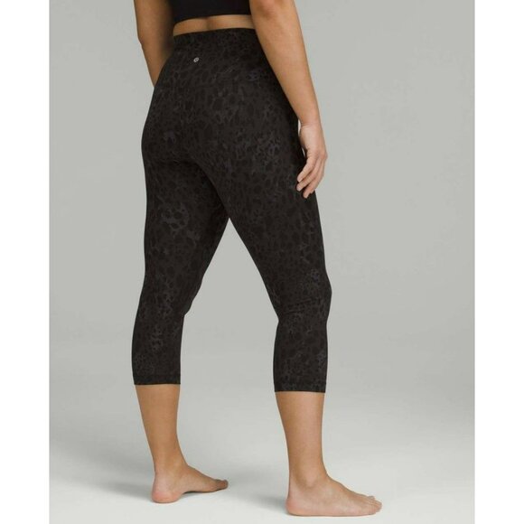 Lululemon Align High-Rise Crop 21" Cheetah Camo Deep Coal Multi Sz 10 EUC - Picture 1 of 6